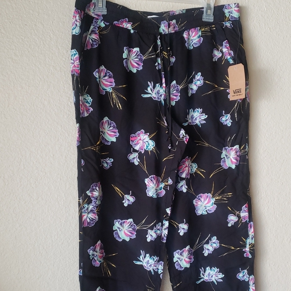Vans Black Floral Cropped Pants